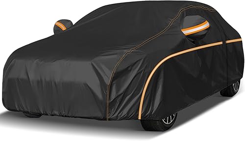 NEVERLAND Funda impermeable para automóvil para todo tipo de clima, para exteriores, para automóviles sedán, a prueba de nieve y protección UV,