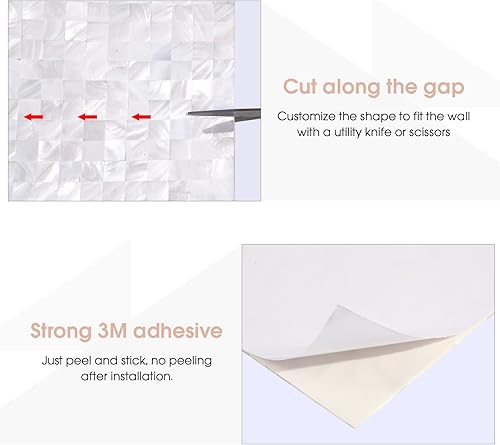 Miniatura 2 de Azulejos de protección contra salpicaduras de perlas para despegar y pegar, se pegan en el protector contra salpicaduras para cocina, baño,