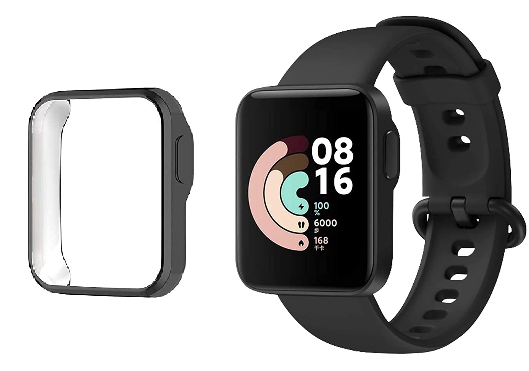 M.G.R.J® Soft TPU Front Protection Case Cover for Redmi GPS Watch (1.4") (Flexible|Silicone|Black)