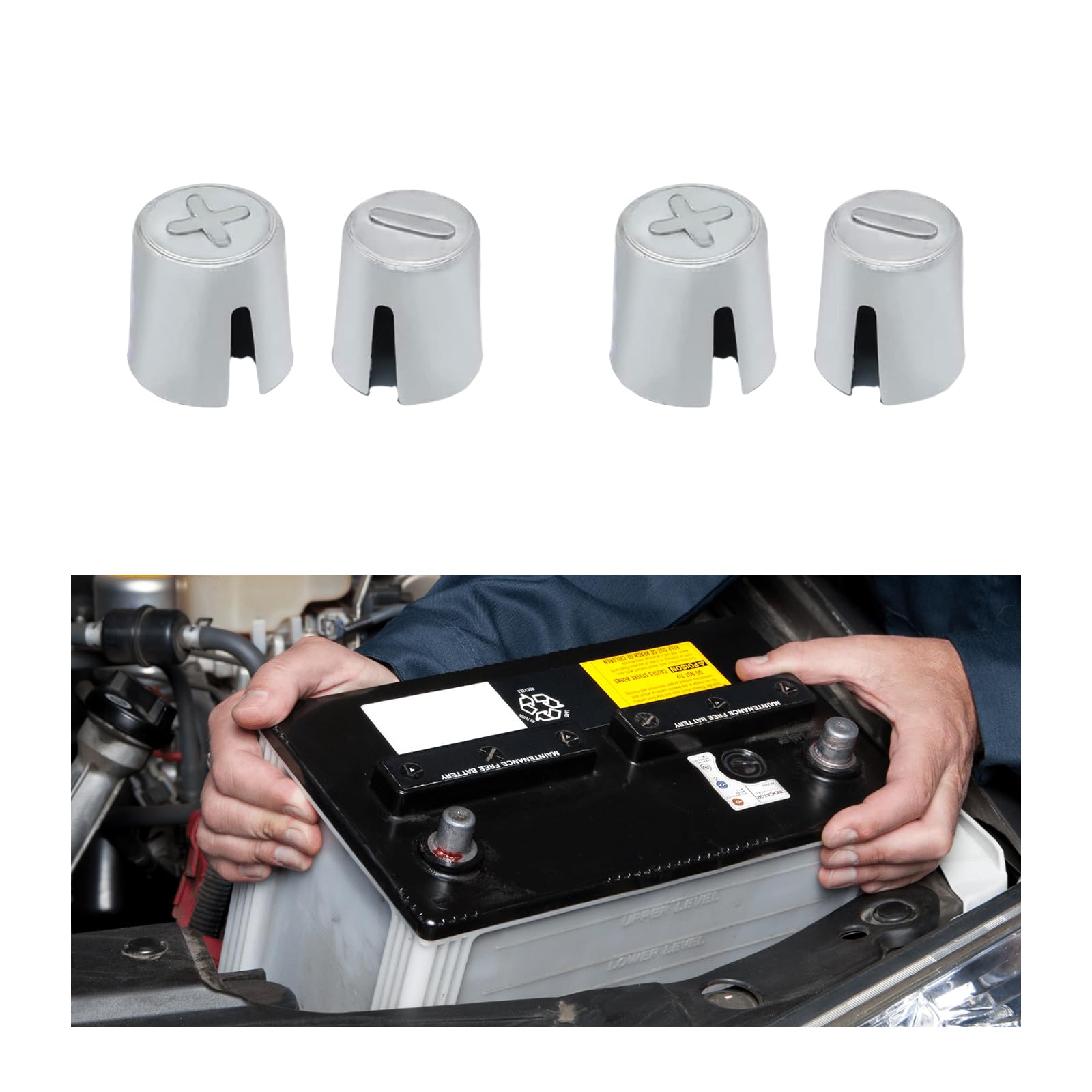 Ziciner 2 Pairs Battery Post Shims, Lead Alloy Car Battery