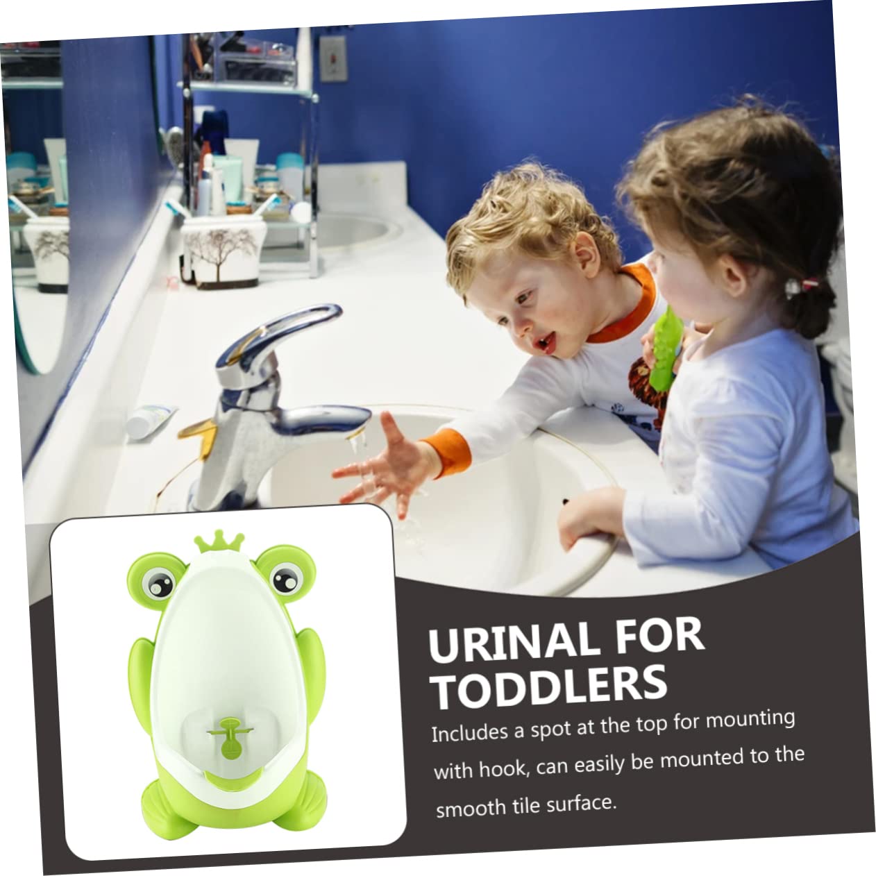 Orinal Infantil de Pared Ajustable en Altura, Pp Verde