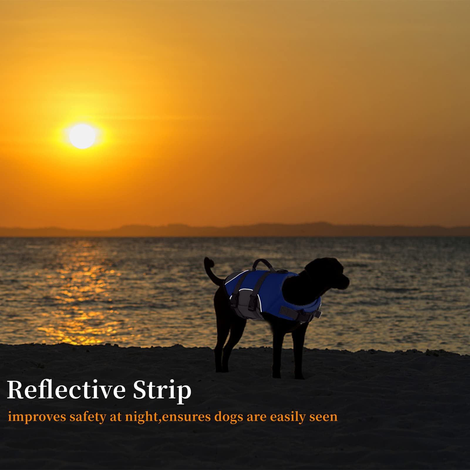 Mklhgty Gilet de Sauvetage réfléchissant réglable pour Chien avec poignée de Sauvetage pour la Natation et Le Bateau, Gilet de Sauvetage Ripstop pour Chiens de Petite, Moyenne et Grande Taille