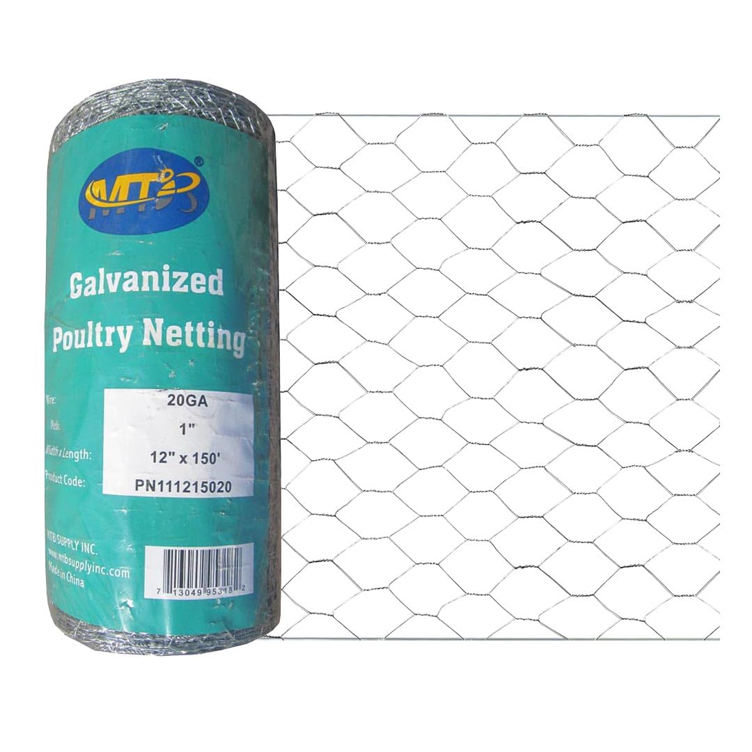 MTB Supply 20GA Galvanized Hexagonal Poultry Netting