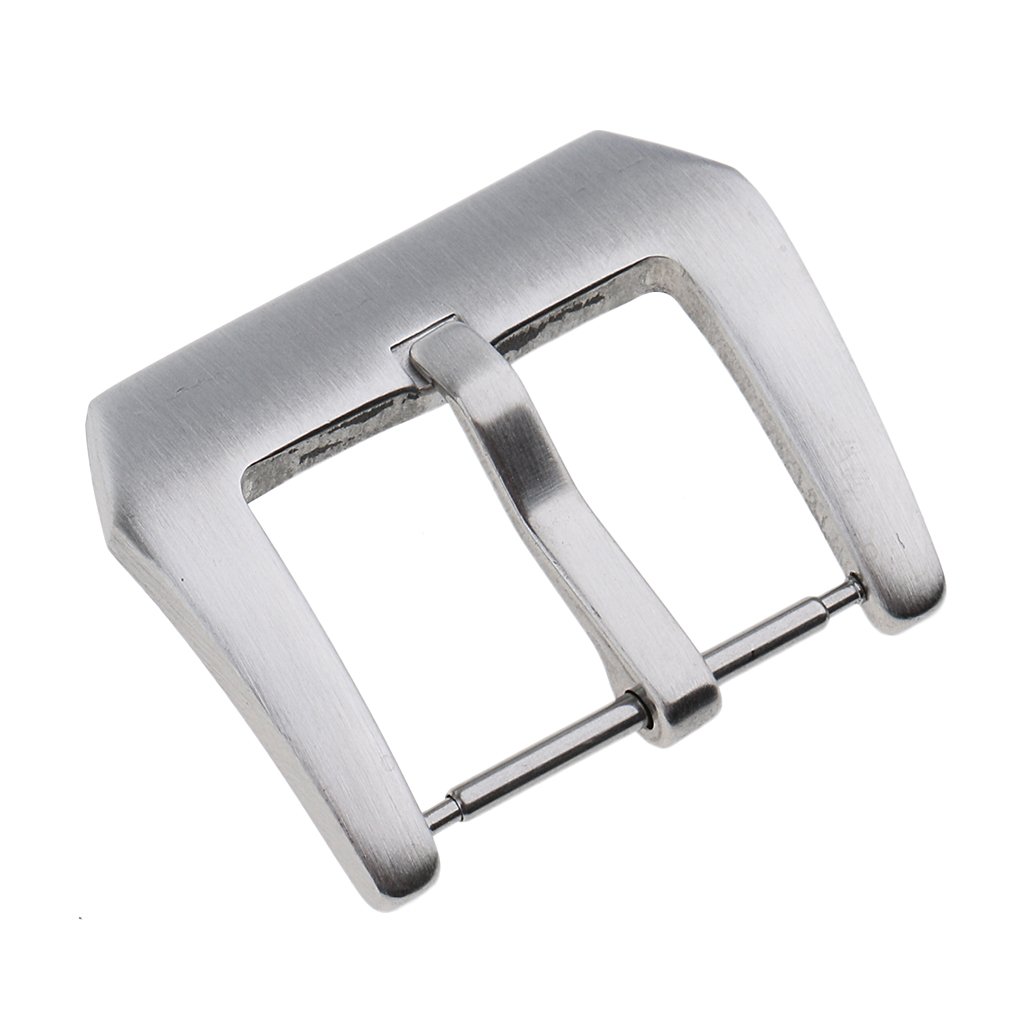Osrgzrngr Unisex Silvery, 22Mm Brushed Stainless Steel Watch Band Screw-In Pin Buckle Head Clasp 22Mm, Silvery