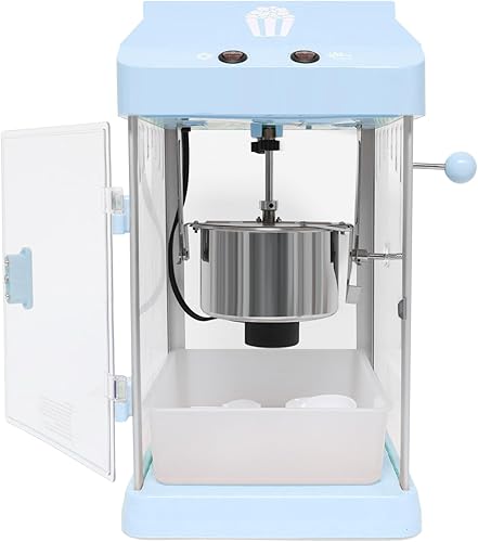 Miniatura 14 de Máquina grande de palomitas de maíz con carrito: palomitas de maíz comerciales vintage de 12 onzas con soporte plegable para hasta 48 tazas, 3 tazas