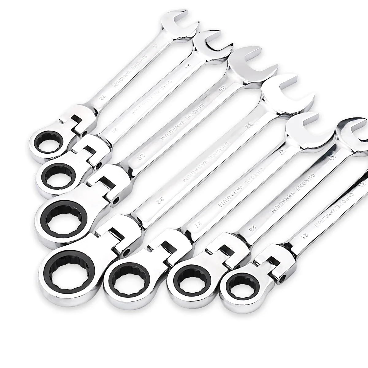 Juego de Llaves Fijas,Llaves Fijas Juego de llaves de trinquete con llave inglesa, herramienta manual, 72 dientes, cabezal flexible, acabado espejo, 6 mm-27 mm, reparación de automóviles y del hogar,