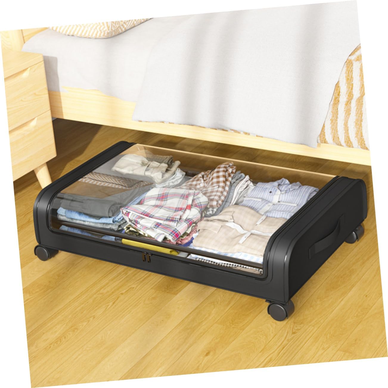 under Bed Storage Case Wheels Capacity Toy Box Organizer for Clothes and Blankets Non-woven and for Home Storage