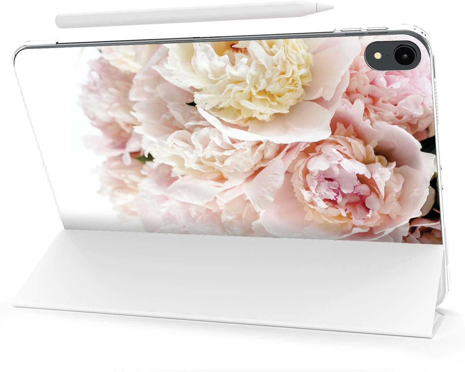 Case for iPad Pro 13 M4 Air M2 11 2024 4th 10.9 2022 10.2 12.9 10.5 9.7 Mini 6 5 4 3 2 1 Slim fit Lush Design Bouquet Peonies Flowers Fresh Pink Closure Tender Stand Magnetic Print Floral image 4
