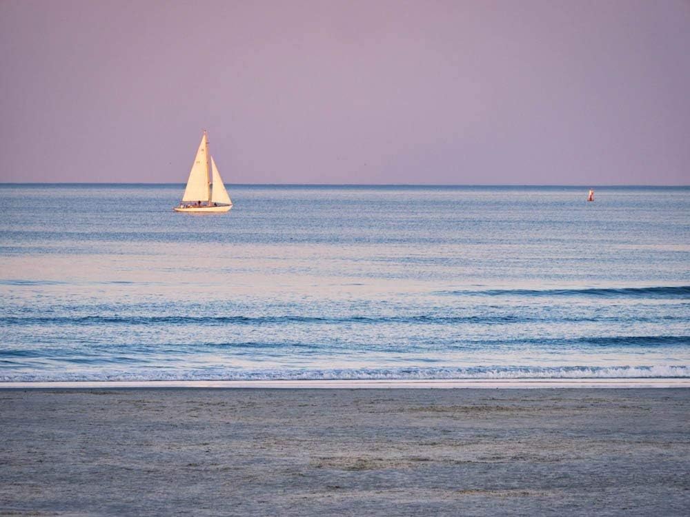 Sunset Sail, Ogunquit Beach, Maine Color Photograph