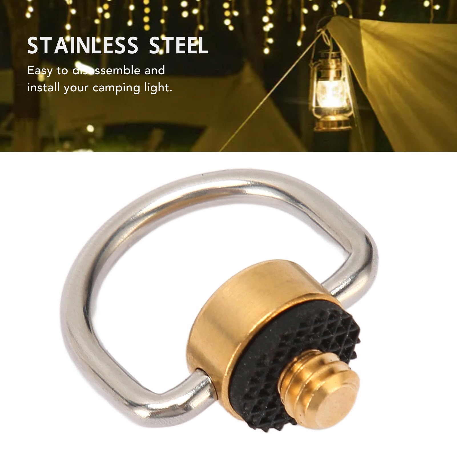 Lasuroa 4pcs Porteur Articulé à Vis à Anneau D, Acier Inoxydable Vis