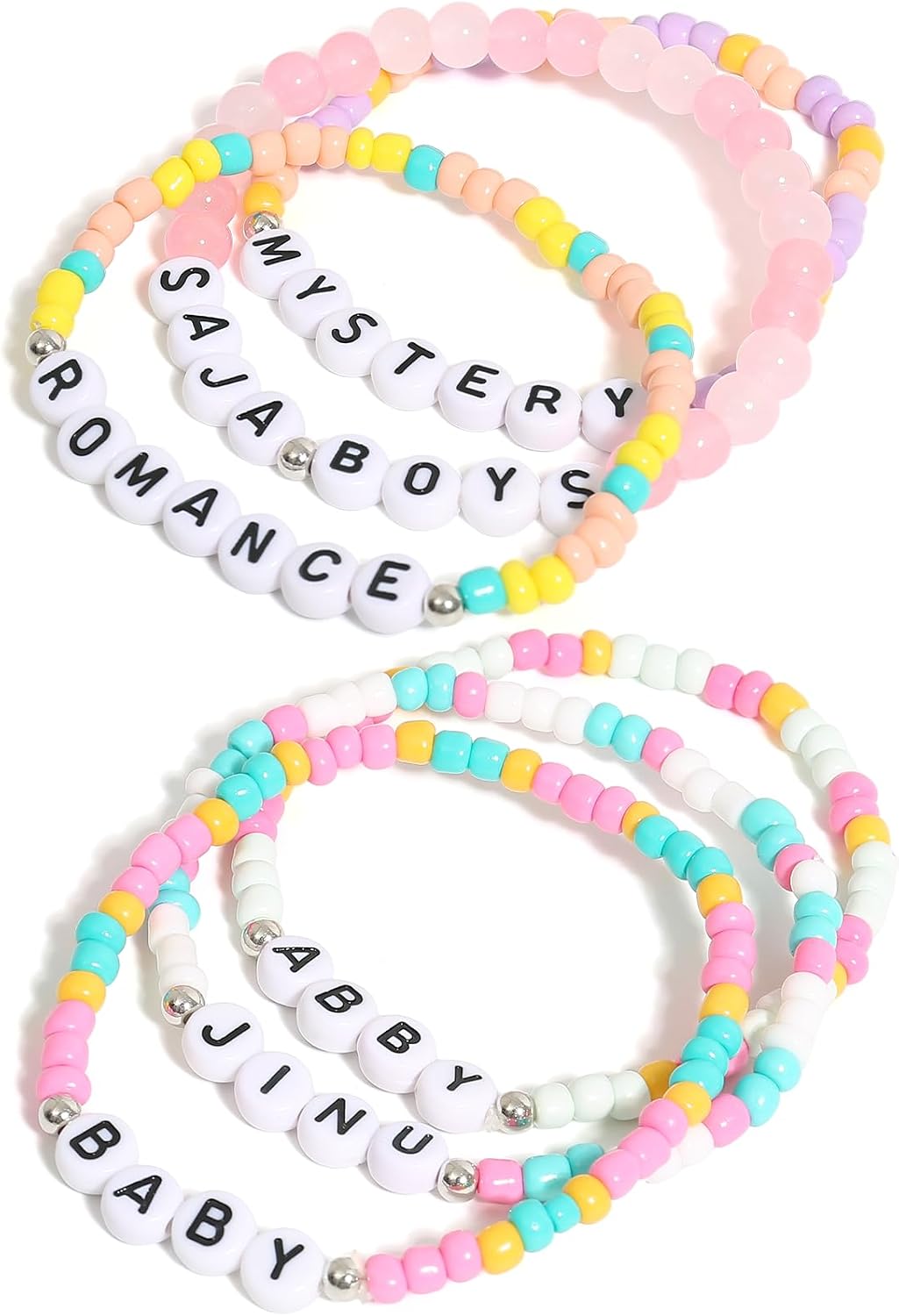 for Korea-Pop Merch Bracelets Inspired Bracelets,6PCS Korea-Pop Merch Stackable Stretch Bracelets for Korea-Pop Stuff Fans Cosplay Outfit Gifts Accessories Jewelry Birthday Christmas