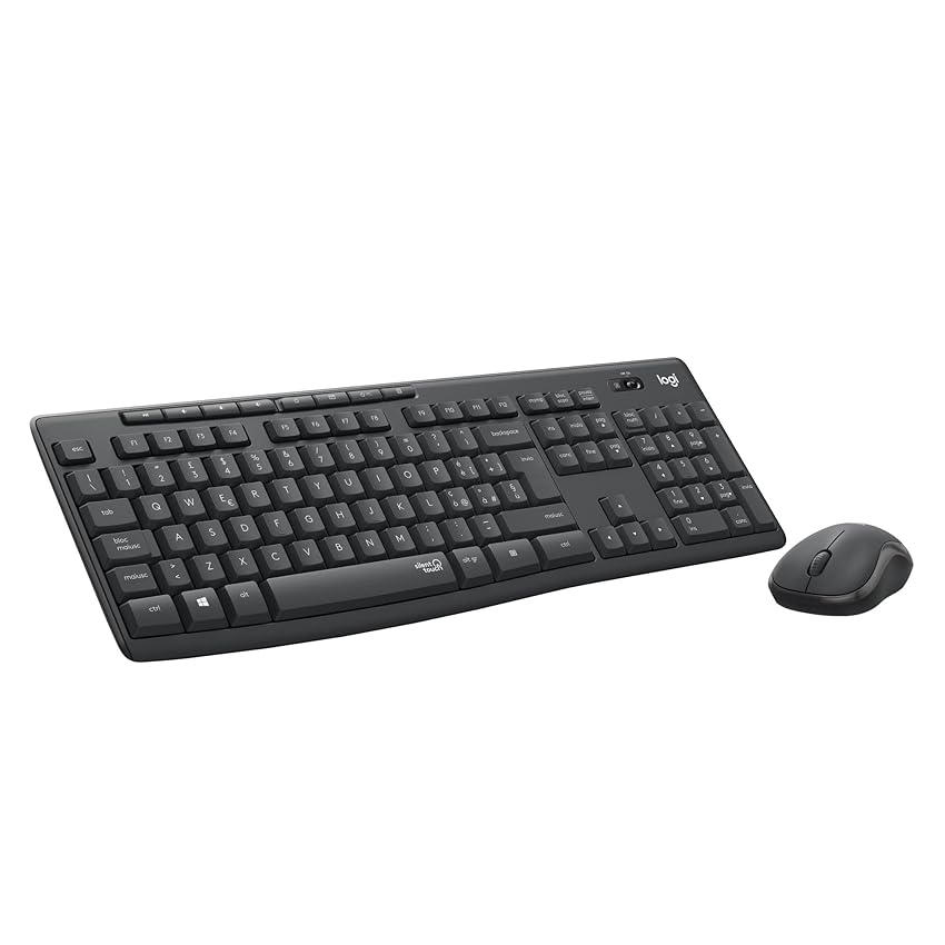 Immagine del prodotto Logitech MK295 Kit Mouse e Tastiera Wireless – Tecnologia SilentTouch, Tastierino Numerico, Tasti Scelta Rapida, Tracciamento Ottico Avanzato, Ricevitore USB Nano, Layout Italiano QWERTY - Grigio