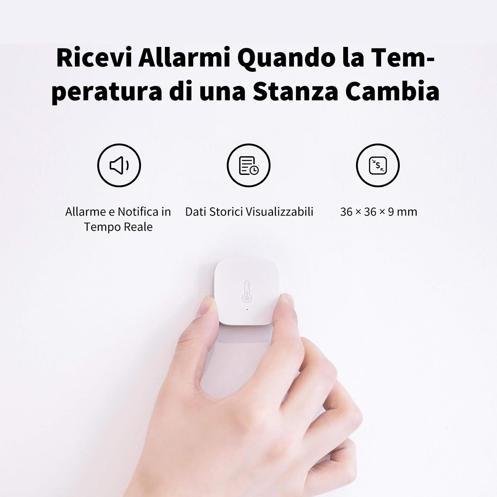 Aqara Sensore di Temperatura e Umidità, RICHIEDE AQARA HUB, Zigbee, Per Monitoraggio Remoto e Domotica, Termometro Igrometro Wireless, Compatibile con Apple HomeKit, Alexa, Funziona con IFTTT, Bianco