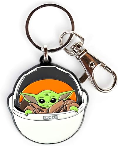 Miniatura 2 de Star Wars The Mandalorian The Child Collector - Llavero con colgante de esmalte coleccionable oficial de Star Wars, Baby Yoda en carruaje, mide 1.5