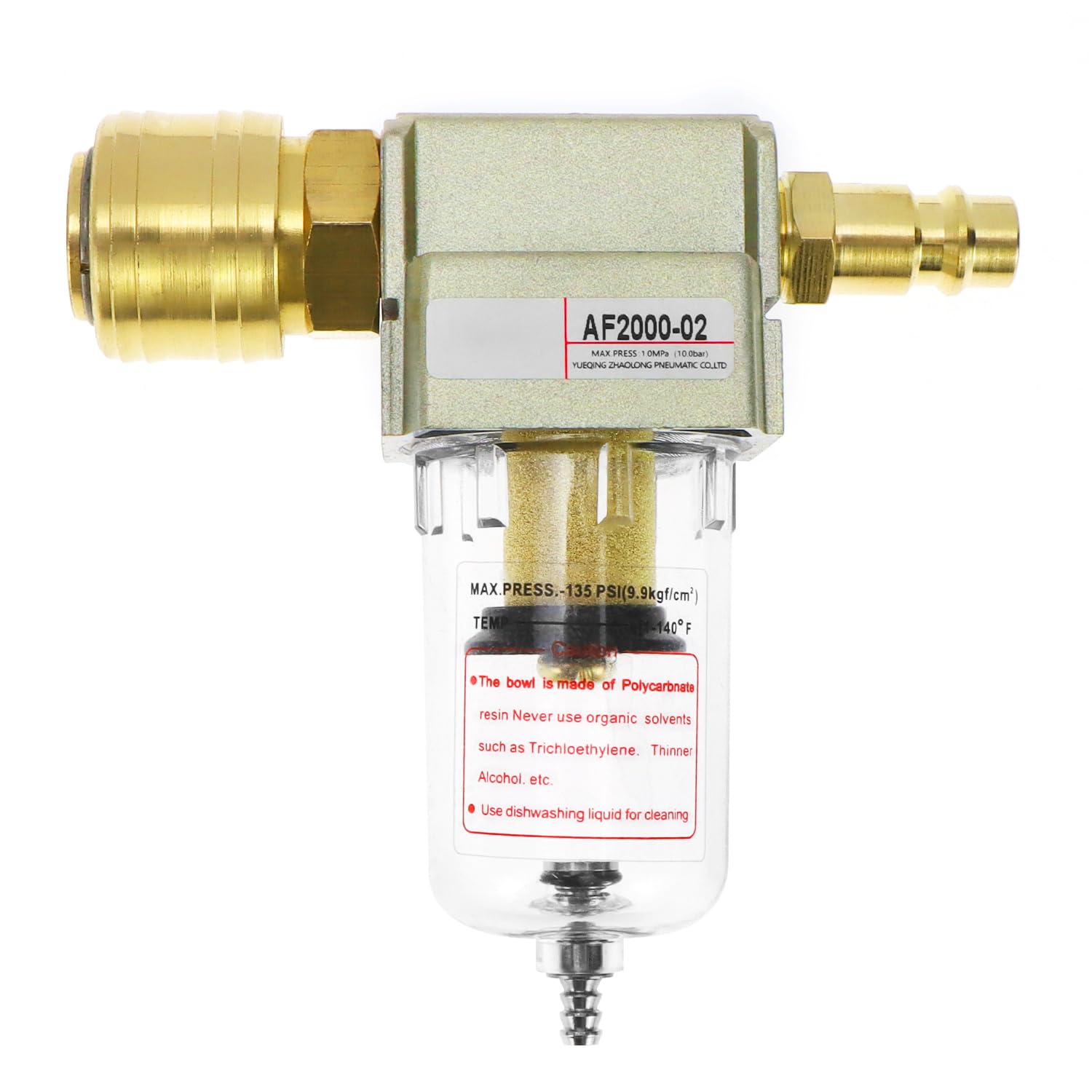 AFR2000 Persluchtfilter, 1/4 inch, drukregelaar, waterafscheider, olie-afscheider met manometer, luchtfilter, drukregelaar voor compressorfilter