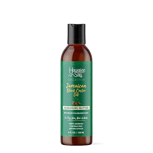Hawaiian Silky Aceite de ricino negro jamaicano y aceite de mantequilla de Muru Muru para el cabello y el cuerpo