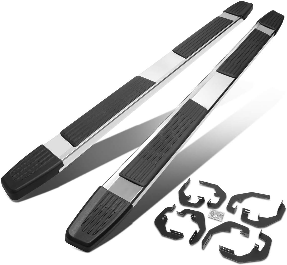 DNA MOTORING 6 Inches Running Boards Compatible with 17-18 Silverado Sierra 1500/17-19 2500HD 3500HD Crew Cab, Stainless Steel Side Step Nerf Bars, STEPB-ZTL-8107-BK
