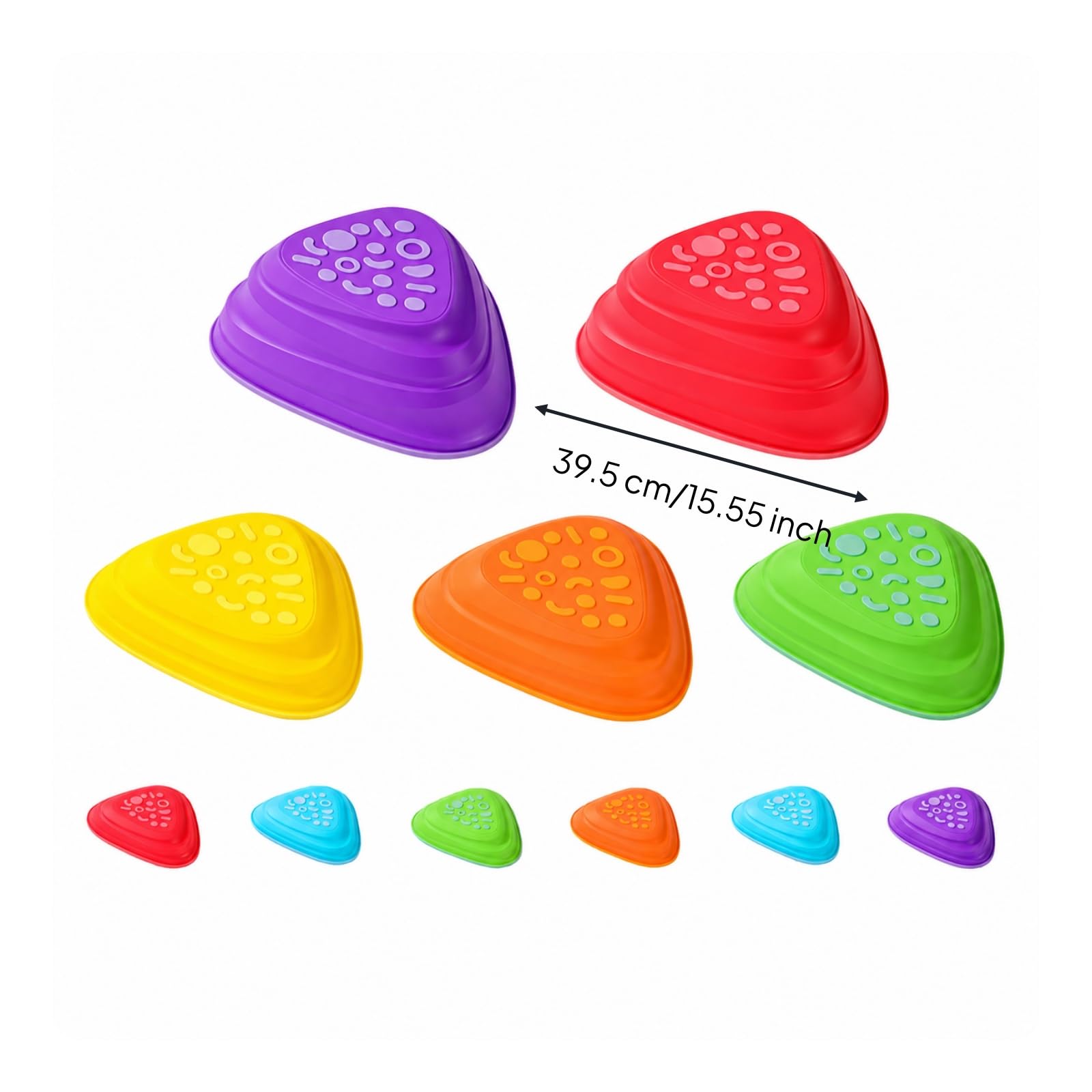 Almencla 11 Pezzi Blocchi per Percorso Ostacoli | In Plastica PP, Gioco di Equilibrio con Impilabili, Facile da Pulire, Pietre di Bilanciamento, per area giochi