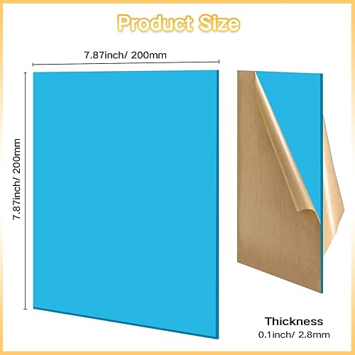 Miniatura 35 de Gute 6Pcs Cast Acrylic Sheet,Acrylic Sheet Opaque Plastic Sheet 8 x 8 Inch (.118" Thick) for Signs, DIY Display Projects, Craft and Easy to Black