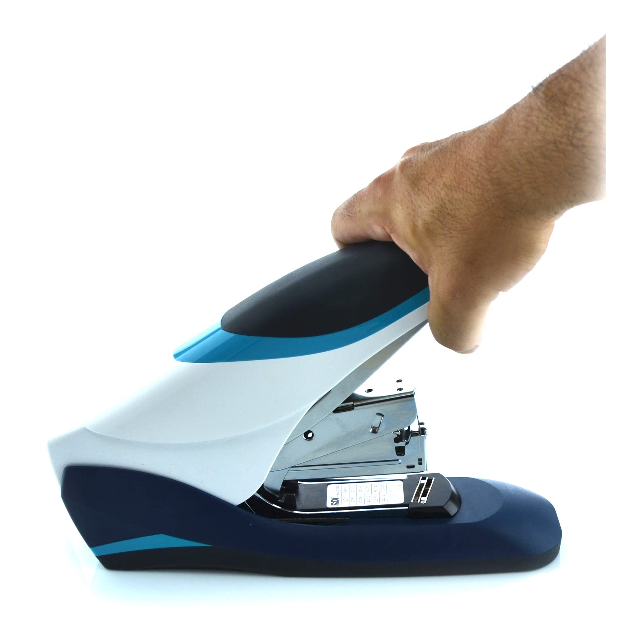 Grapadora de Gruesos LIGHT FORCE con Cuerpo Metálico - Ergonómica y de Gran Capacidad - Grapa Hasta 110 Hojas, 60% Menos Esfuerzo - Calidad SDI - Grapado Cerrado - by Office Box