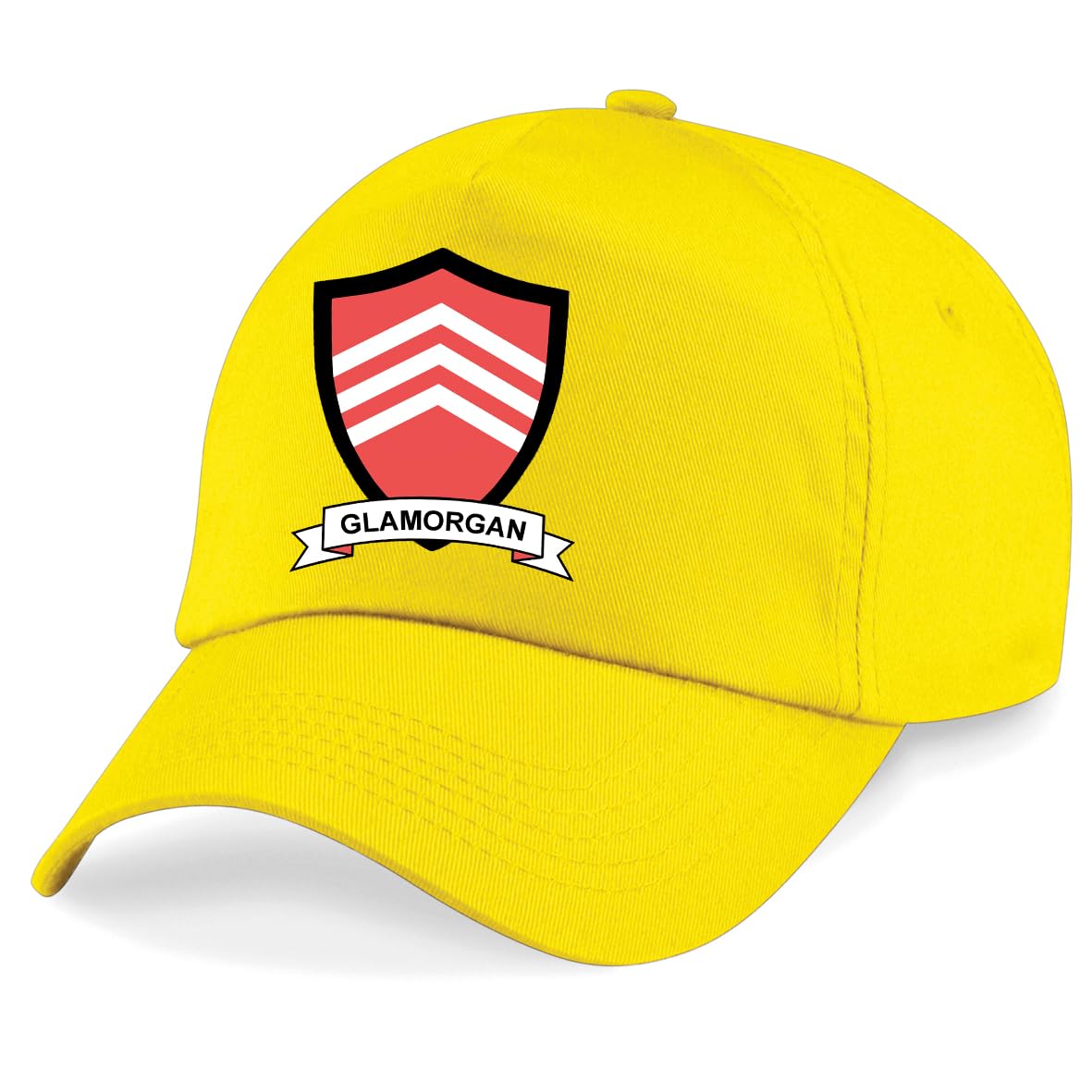 Glamorgan County Embroidered Baseball Cap Cricket Sport Your County Embroidery (Yellow)