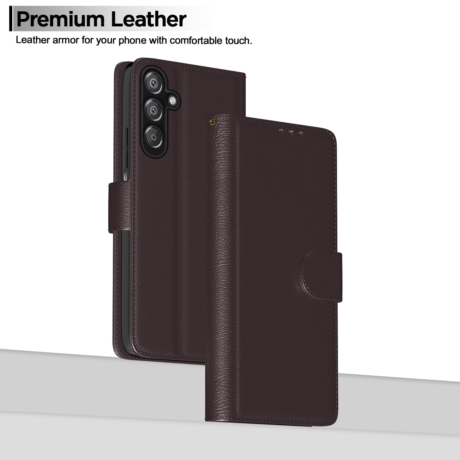 Pikkme Flip Cover Leather Finish | Inside TPU with Card Pockets | Wallet Stand and Shock Proof | Complete Protection Flip Case for Samsung Galaxy F15 5G / M15 5G / M15 Prime 5G(Coffee) 13 61V2A7BLenL. SL1500