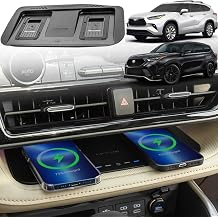 2023 Upgrades Wireless Car Charger for Toyota Highlander Accessories 2023 2022 2021 2020, OEM Style Phone Dual Charging Pad for Toyota Highlander L/LE/XLE/XSE/Limited/Platinum Car Interior
