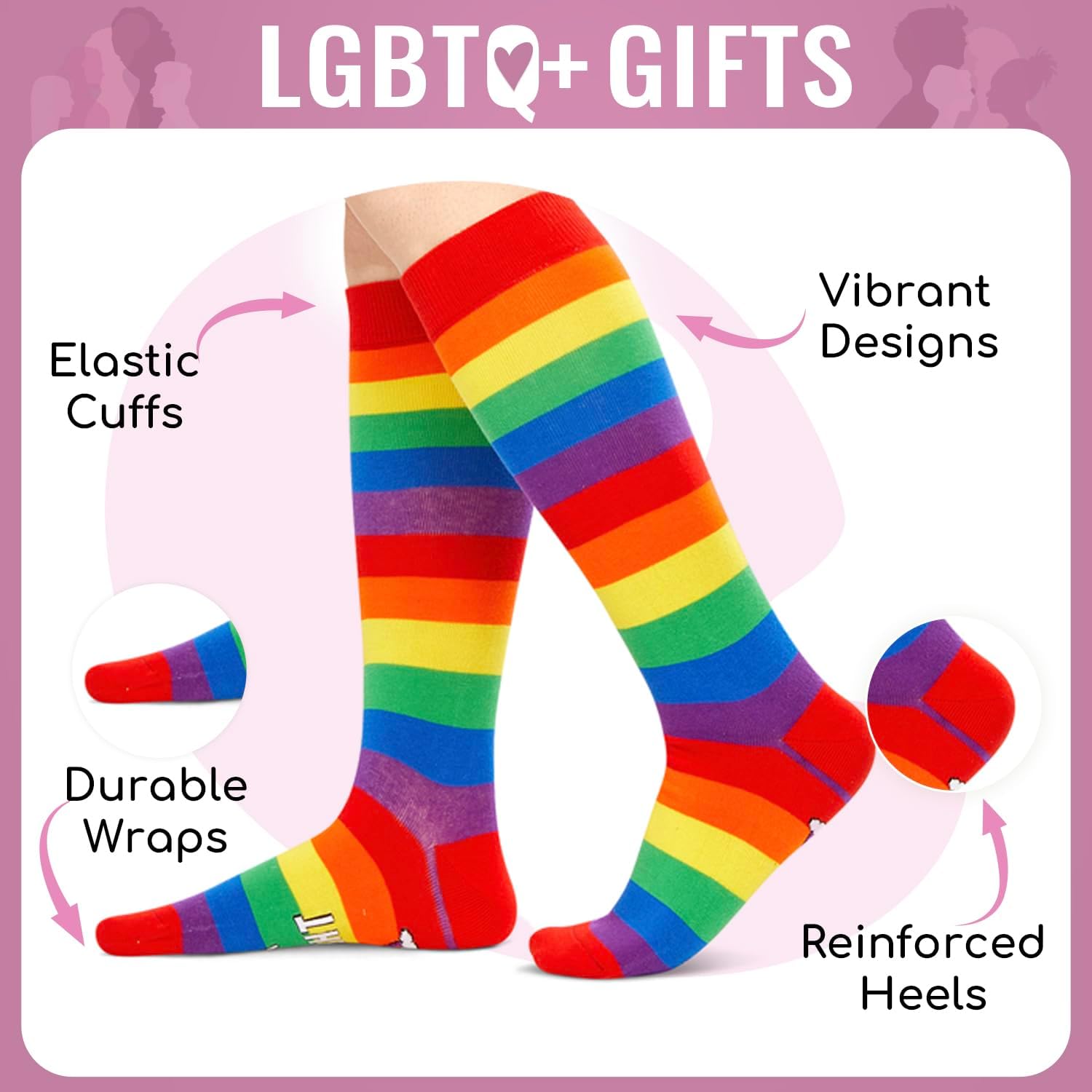 HAPPYPOP Knee High Socks - LGBTQ+ Pride Gifts Gingerdead Socks Holiday Gifts for Women Men - Image 3