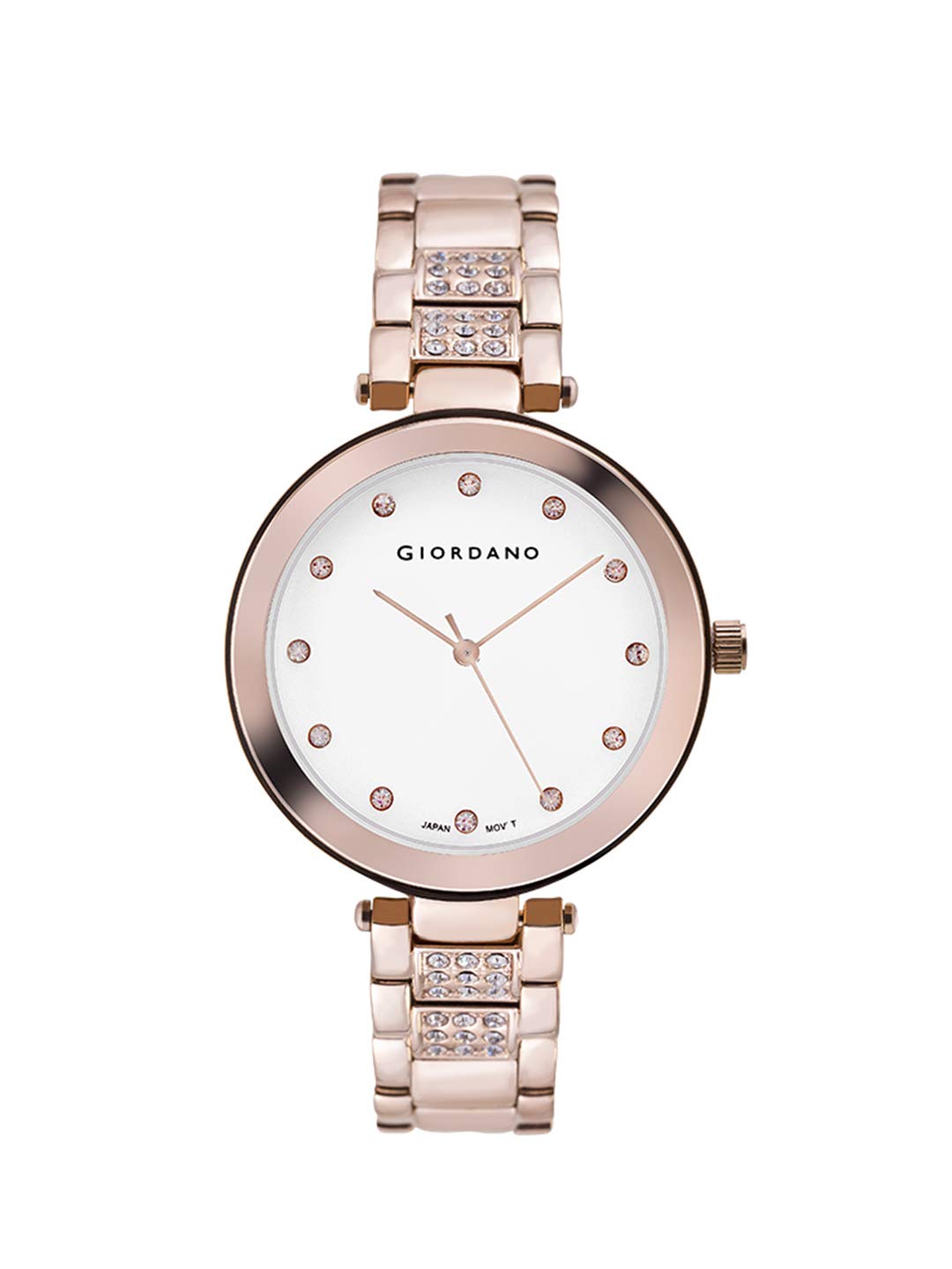 Eleganza Collection Analog Watch for Women with Crystal-Studded Strap & Diamond Indices