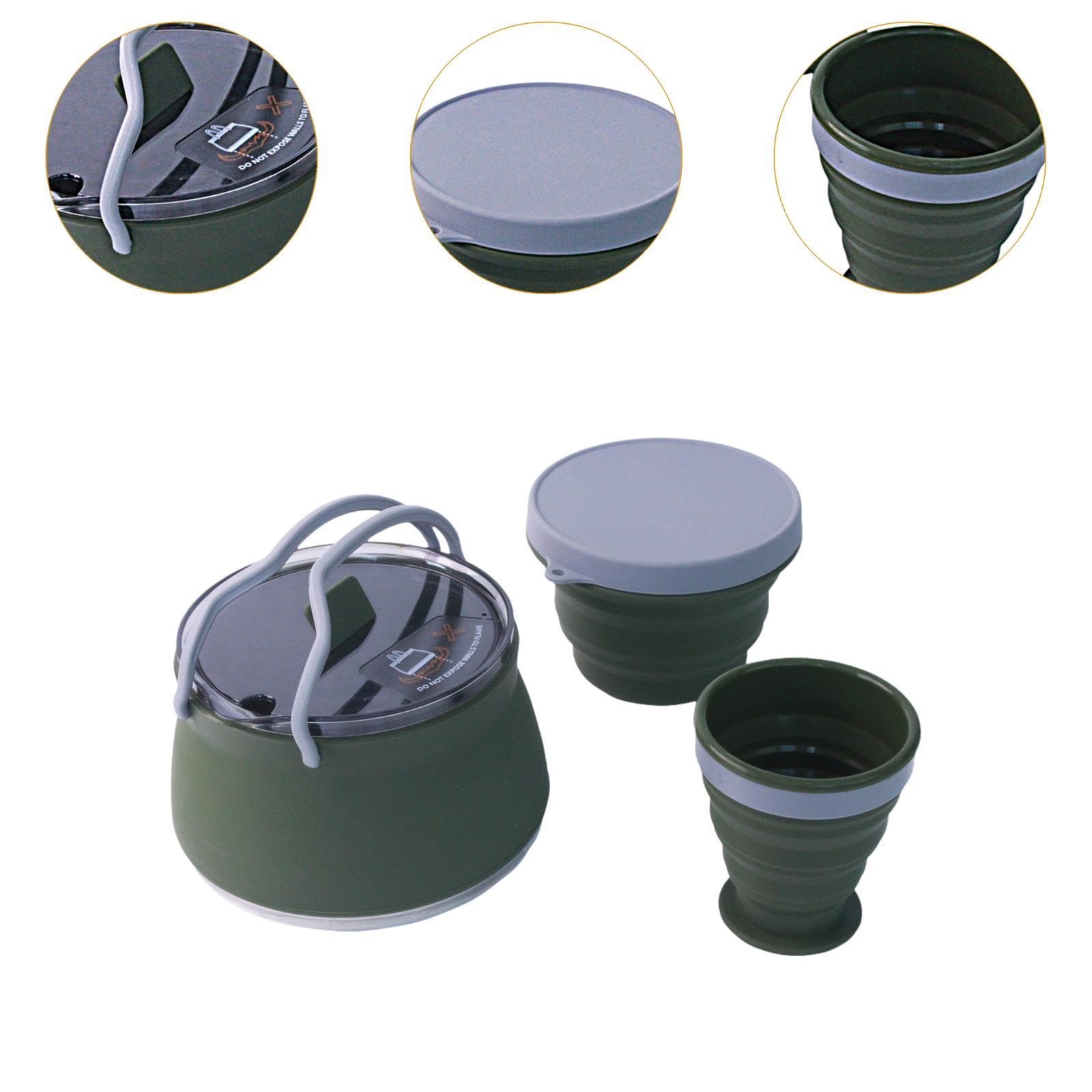 Tetera de Camping Portátil con Tapa Y Hervidor de Agua.