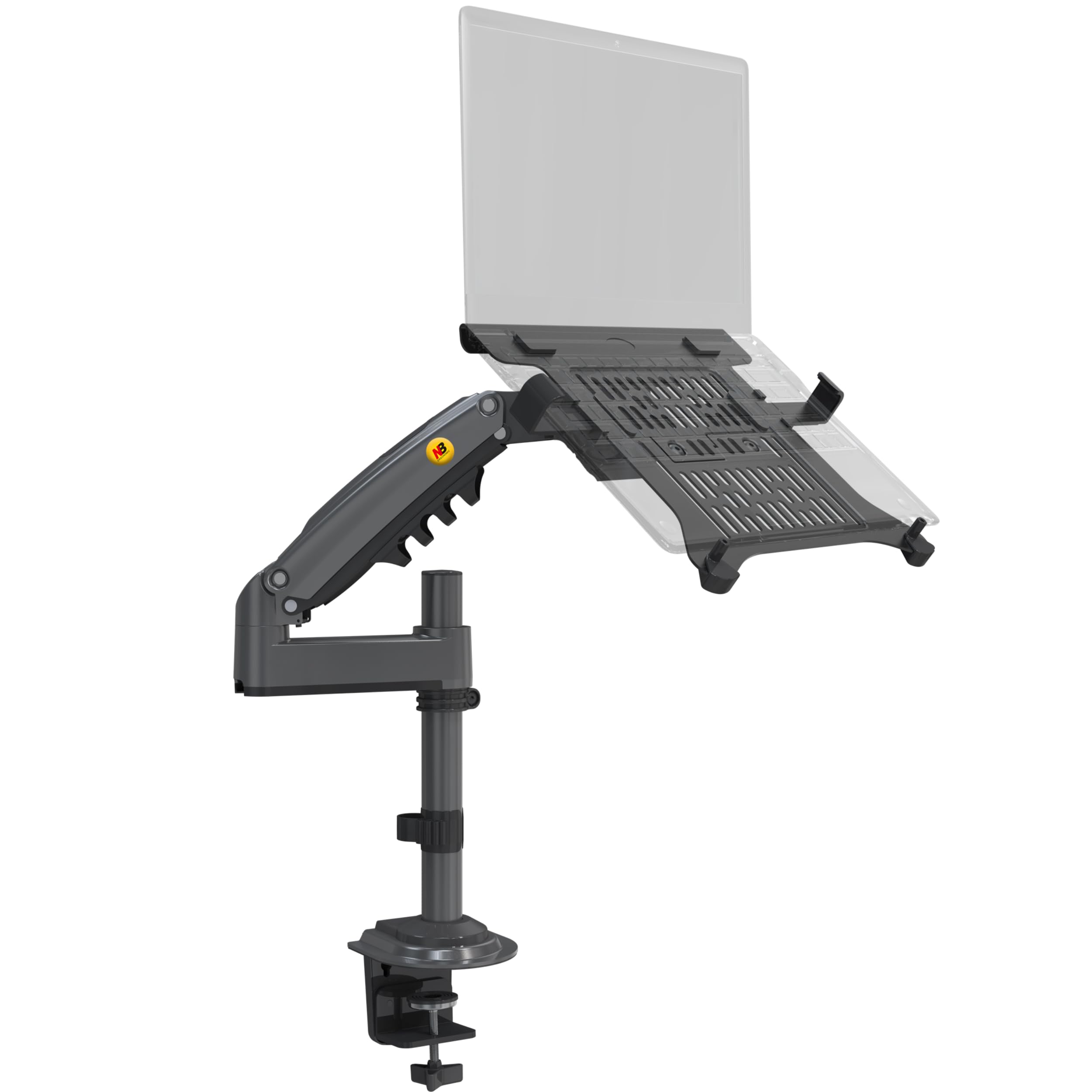 NB North Bayou Laptop Arm with Adjustable Tray for 10-17 Inch Notebook, Monitor Arm for 17 to 30 Inch Computer Screen, Laptop Mount VESA 75 & 100 mm H100-FP
