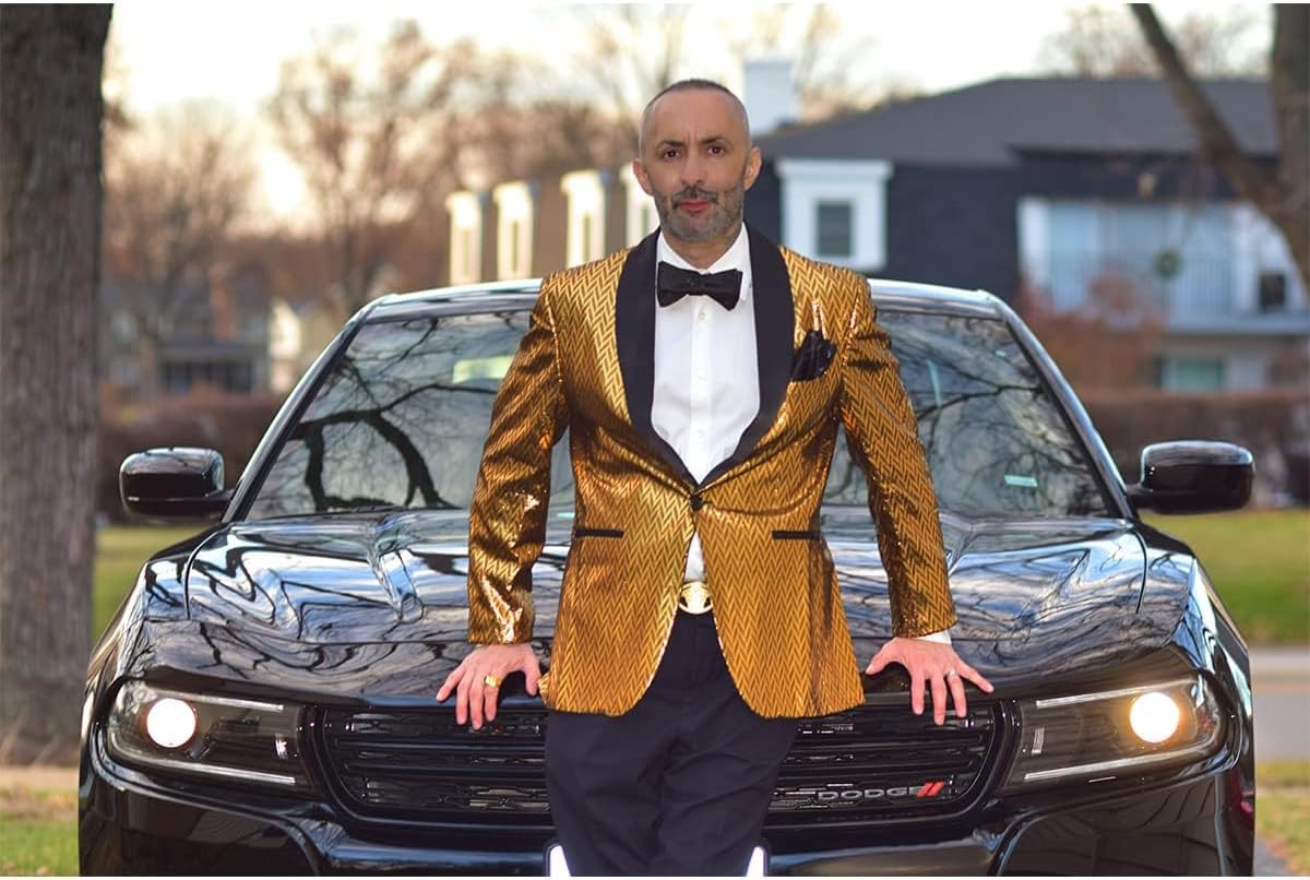 COOFANDY Men's Tuxedo Jacket Slim Fit Shawl Lapel Blazer One Button Suit Jackets for Party Prom Wedding Dinner - Image 7