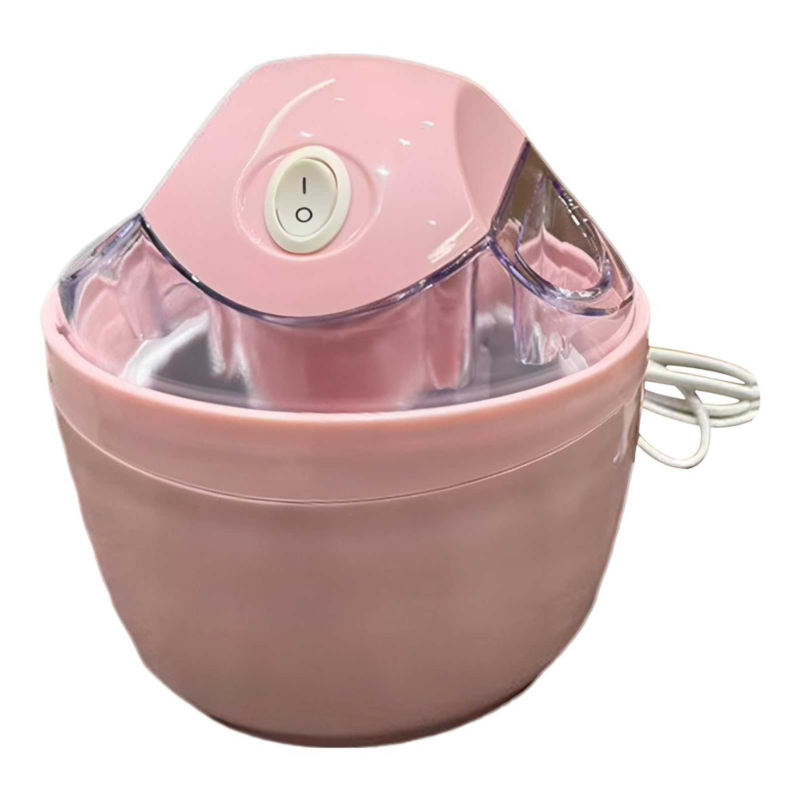 Máquina automática de helados, rosa, 500 ml, 5.6 x 6.5 pulgadas, mini máquina de servir suave, máquina eléctrica personal de postre congelado para golosinas saludables, certificado UL GS S-JET 3C