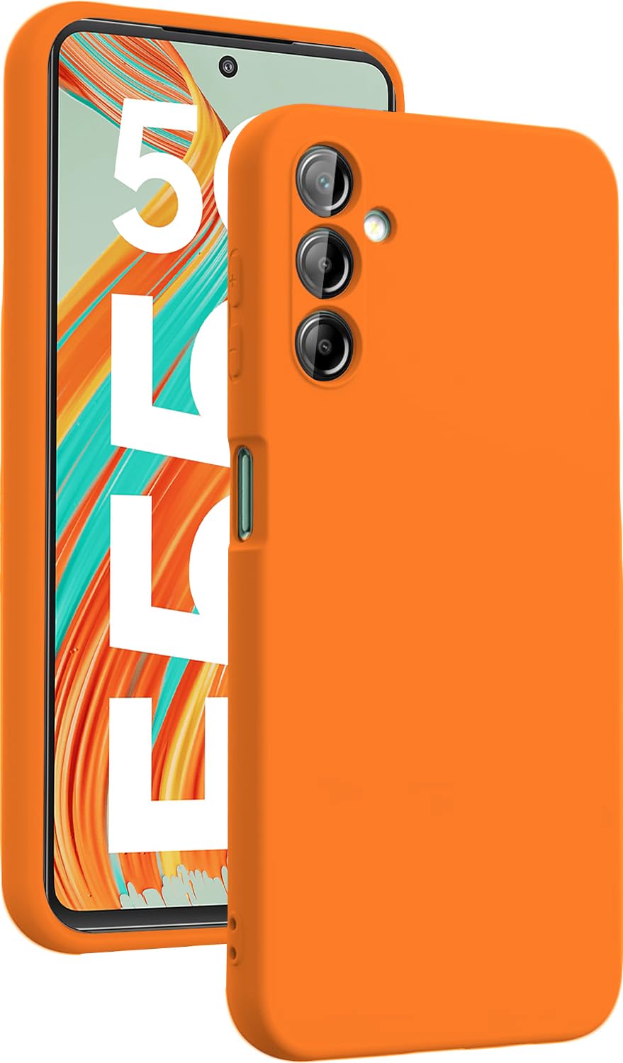 DIZORO Microfiber Candy Case Compatible with Samsung F55 5G Smooth Touch Cushion Liquid Soft Silicone Gel Rubber Phone Cases Non-Slip Full Body Protective Shockproof Back Cover (Orange)-image-44