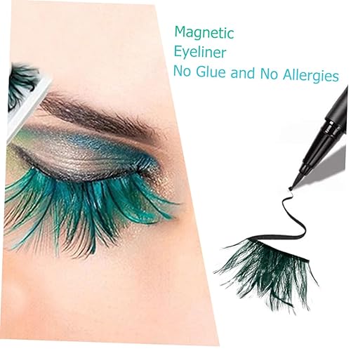 Miniatura 4 de FRCOLOR 3 pares de pestañas híbridas de baile de graduación natural pavo real mujeres mascarada traje denso Cosplay pestañas mezcla abundancia