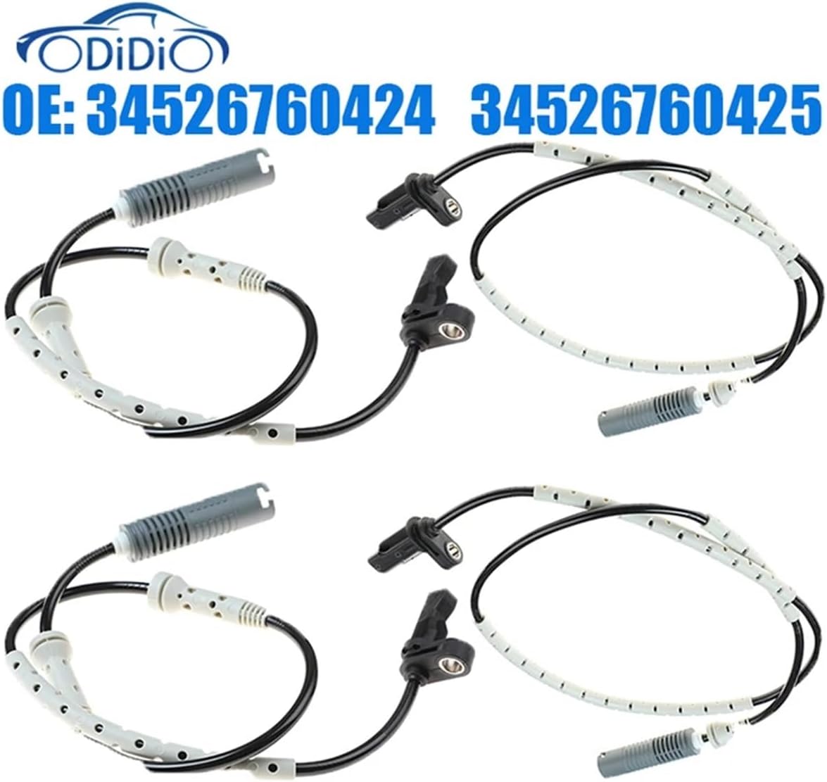 34526760425 34526760424 Front Rear Left Right ABS Wheel Speed Sensor 1Pcs (Color : 4 pcs)
