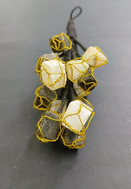 CrystalXpress Black tourmalie Crystal Tumbled Hanging for Vastu Correction for Proection from Negative Energy & Evil Eyes.