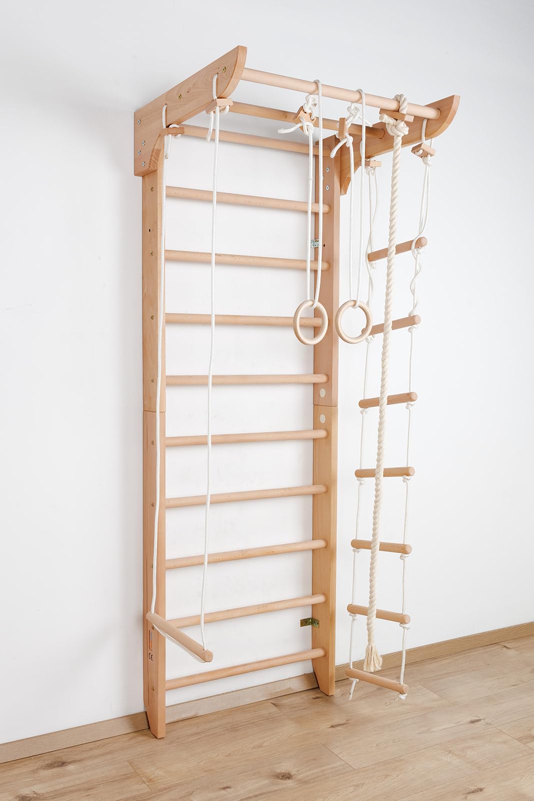 JZOPIDL Espaldera De Madera Para Gimnasia, Escalera Sueca Multiusos, Barras De Pared Para Niños Y Adultos, Terapia Física Para Estiramiento Y Varios