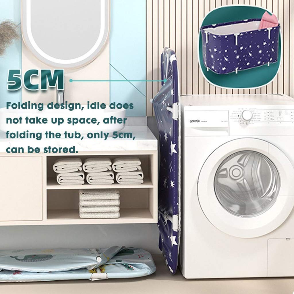 Bañera portátil plegable extra grande de plástico – Spa piscina para adultos y niños, 120 cm
