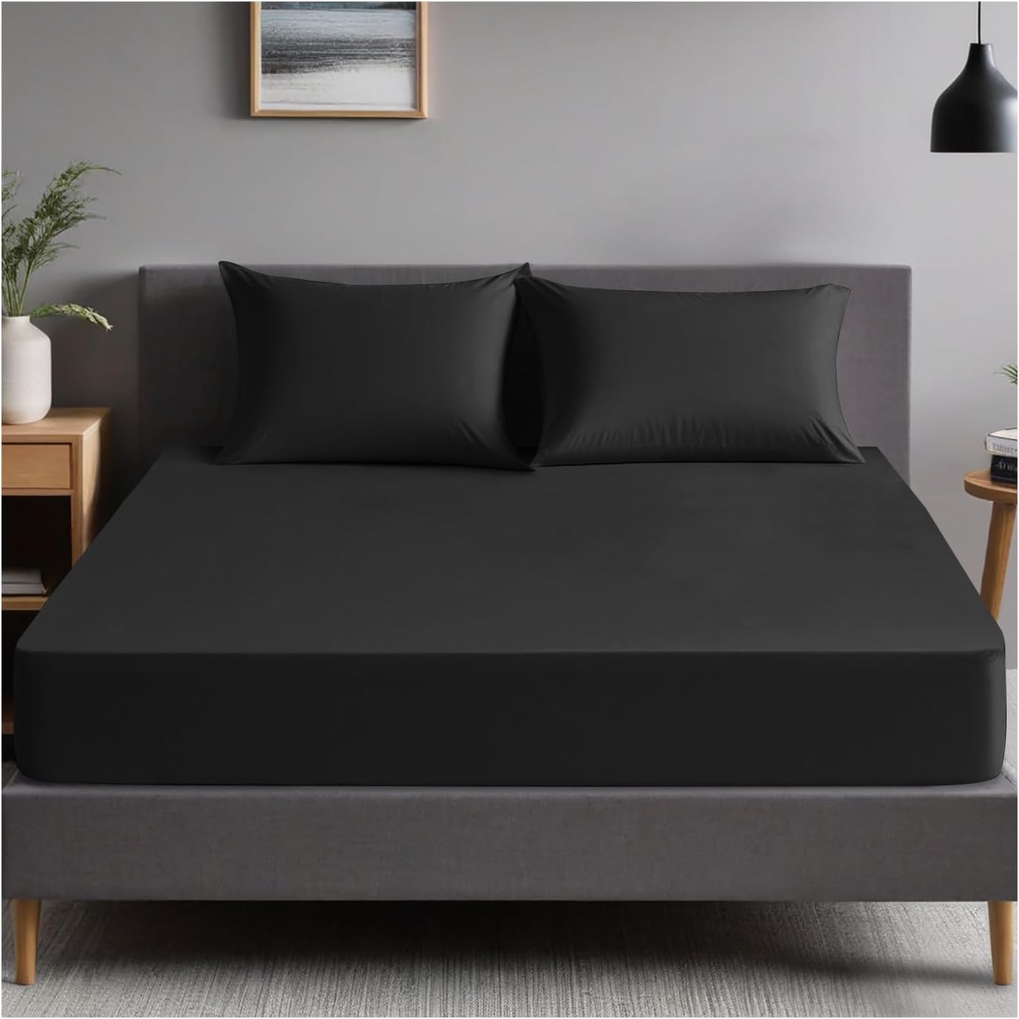GC GAVENO CAVAILIA Plain Dyed Bunk Bed Fitted Bed Sheet Black, 76x193Cm — image 1