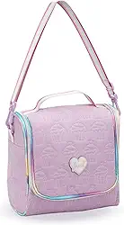 Lancheira Térmica Infantil Feminina, Alça Ajustável, Estampa Estilosa para Meninas (Lilás)