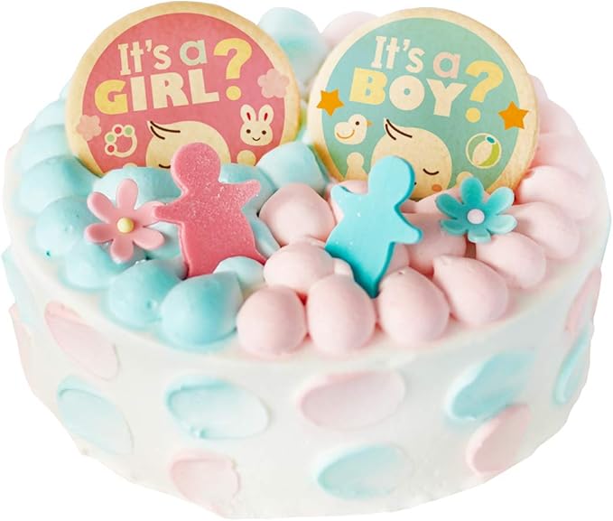 Amazon 人気のお取り寄せスイーツ ジェンダーリビールケーキ プレーン 6号 6 8人用 男の子 赤ちゃん クッキーデザイン 芦屋スイーツ スイーツ スナック菓子 通販