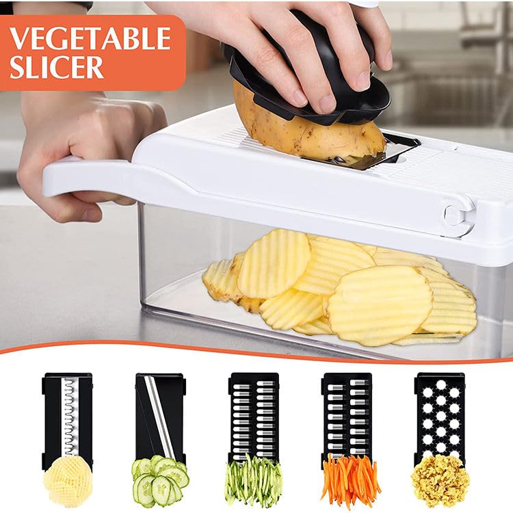 LSLCQW Vegetable Chopper: 10 in 1 Food Chopper - Onion Vegetable Slicer Cutter Dicer, - image 5