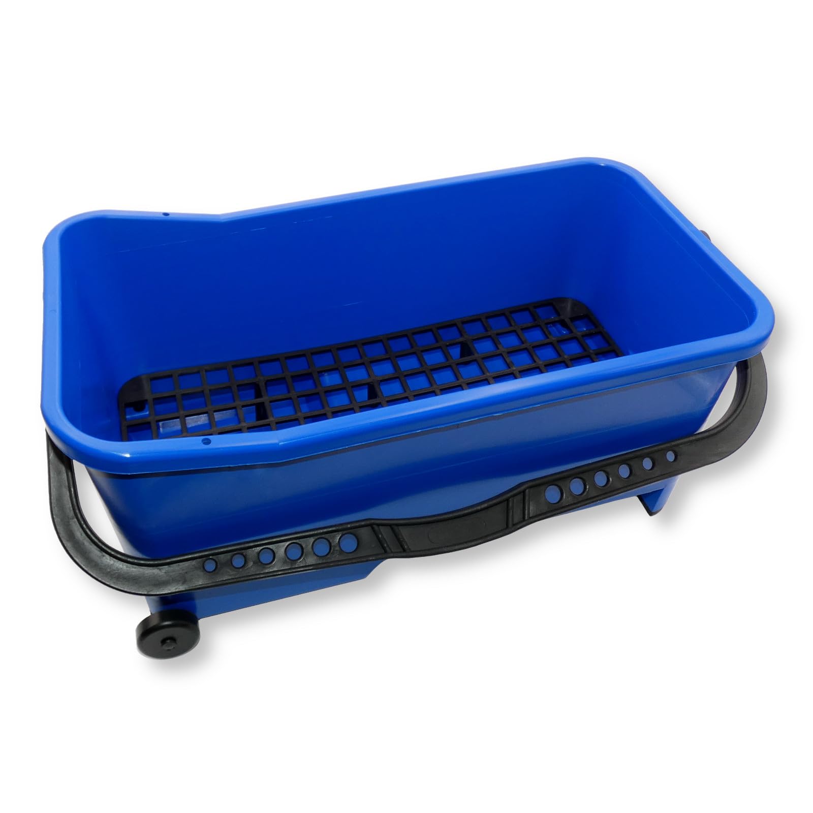 DEWEPRO® Profi Fliesenleger Wascheimer 20l inkl. 2 Räder, Bodensieb und Doppelrollenaufsatz