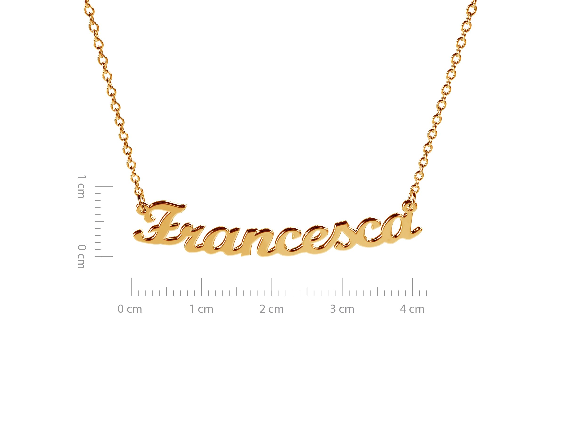 Collana in Argento 925 Sterling, con Nome Francesca o Personalizzabile, Tutti i Nomi Disponibili, Chiusura a Moschettone, Made in Italy,Argento 925 Sterling