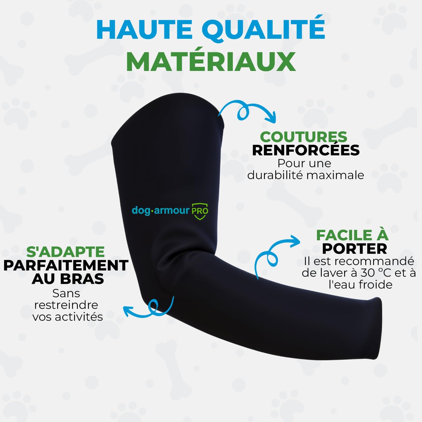 Manchette de morsure pour chien en néoprène – Résistante aux morsures, durable et légère – Équipement d'entraînement pour chiens K9, de police et de sport – Protection du bras
