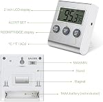 KeeKit Refrigerator Thermometer, Digital Fridge Thermometer, Freezer Thermometer with High & Low Temperature Alarm, LCD Display, Magnetic for for Restaurants, Kitchen, Home