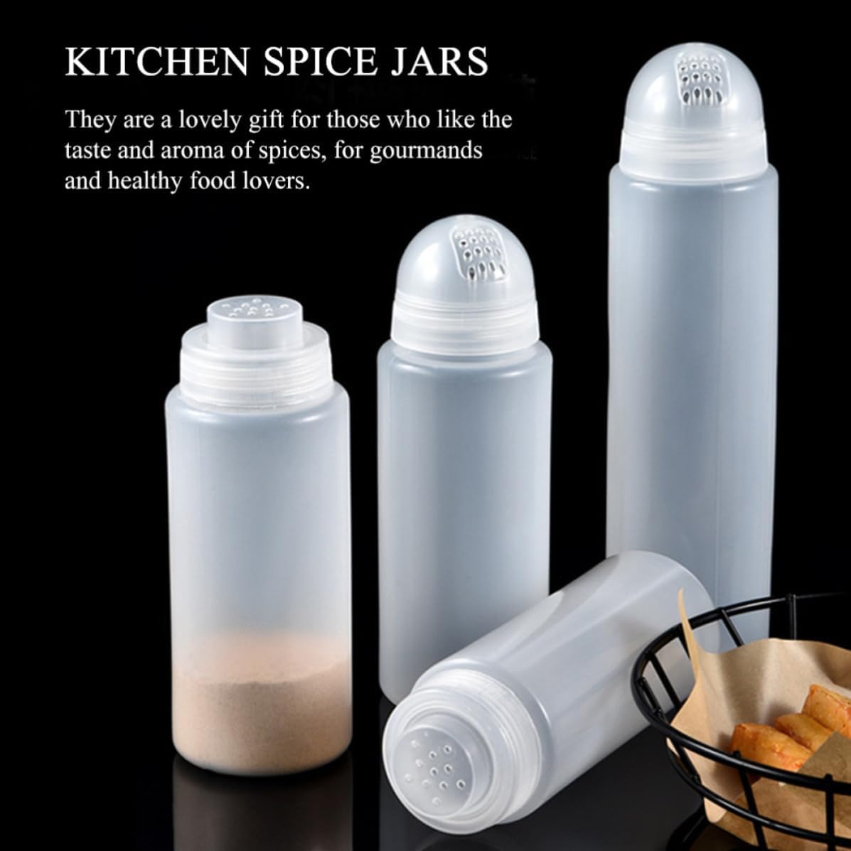 4pcs Pepper Sifter Shakers for Kitchen Spice Jars PE Commercial Use
