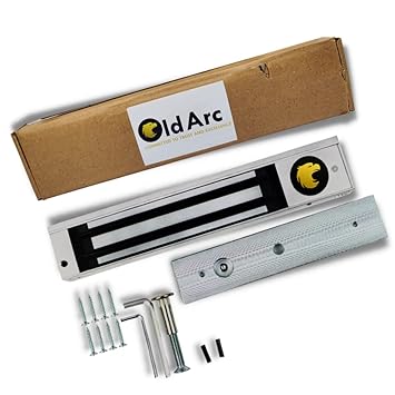 OldArc EM Lock 600 LBS | Electro Magnetic Lock Single Leaf (280 Kg) Holding Force, Fail Safe, Dual Voltage (12-24V DC) with LED for Glass Iron Wooden Door, Fireproof Door, Zinc Finish, Strong Suction