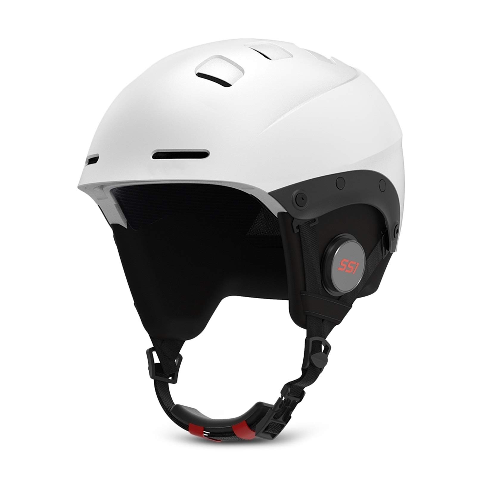 Casque de ski Bluetooth intégré imperméable doublure amovible pour homme et femme Bleu ciel Taille S